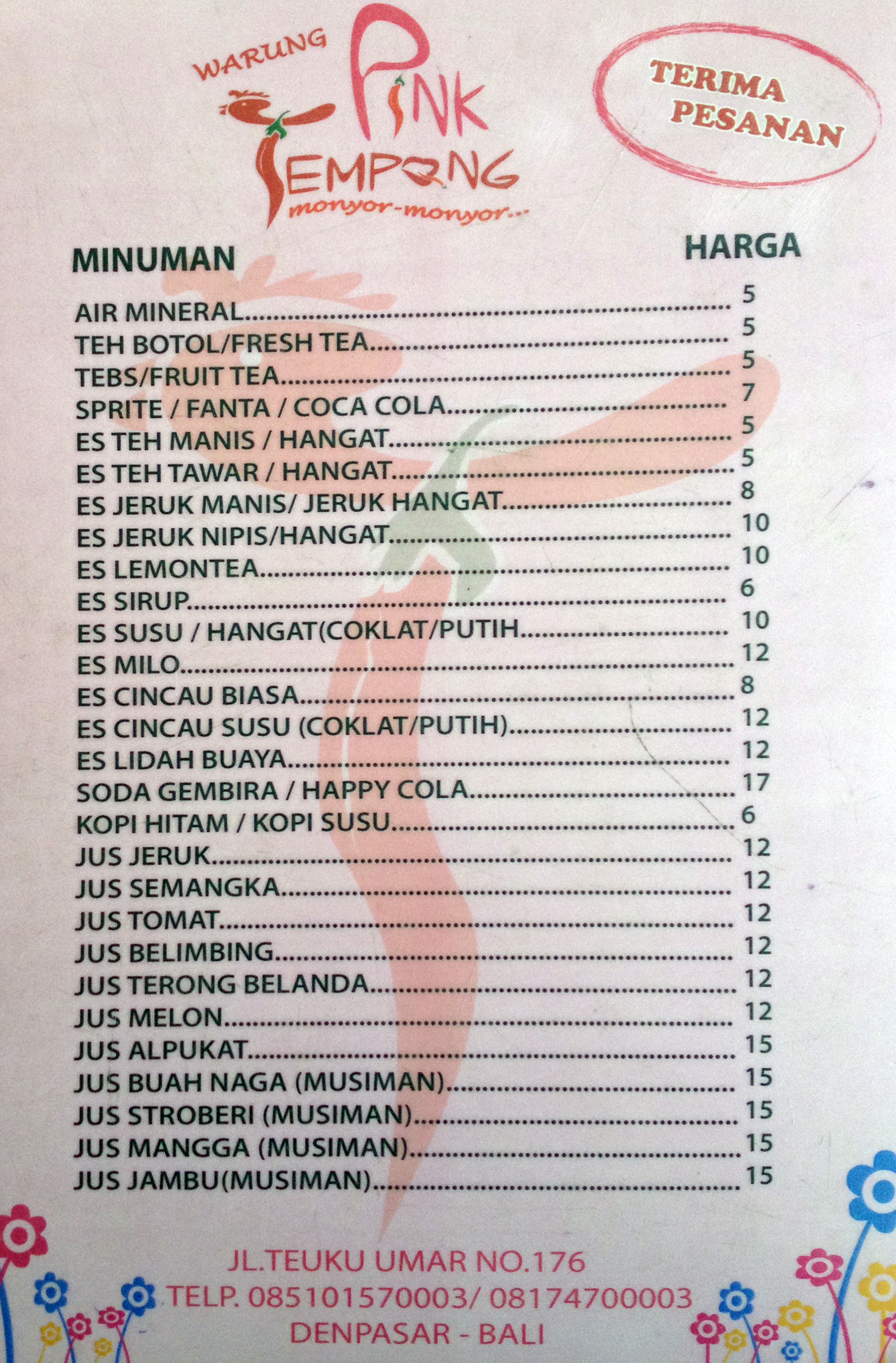 Warung Pink Tempong Denpasar