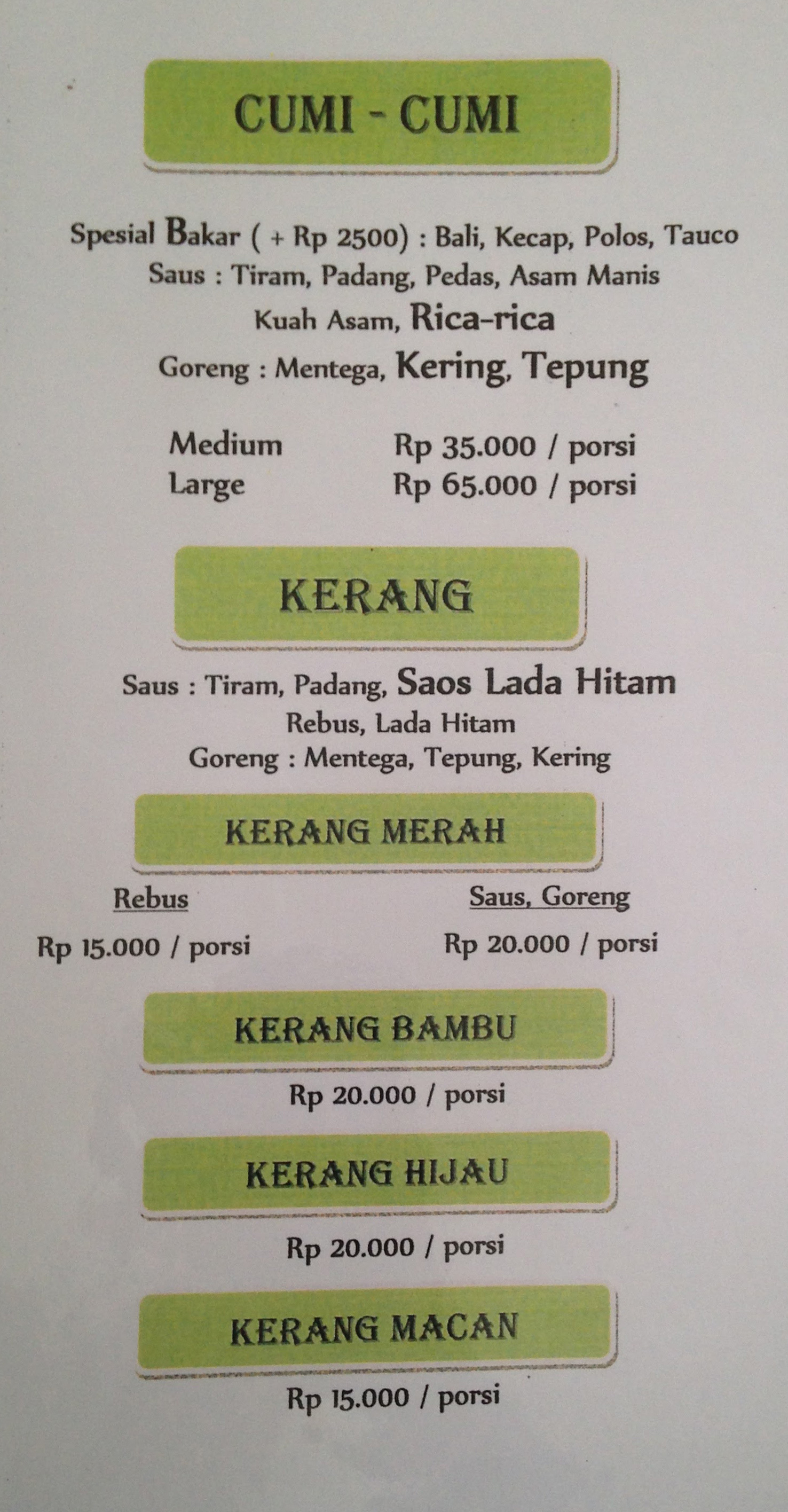 Parit 9 Seafood Menu Menu For Parit 9 Seafood Riau Bandung Qraved Indonesia
