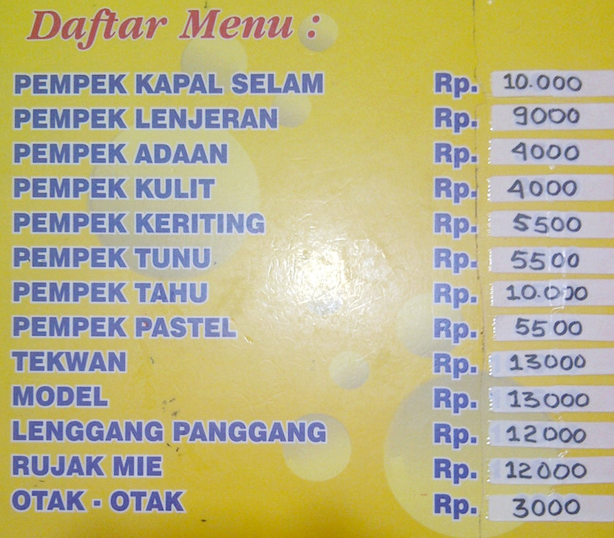 Pempek Palembang Gaby Rawalumbu