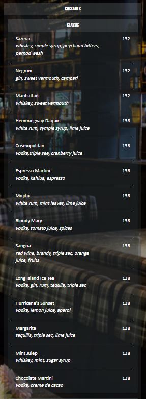 Hurricane S Grill Menu Menu For Hurricane S Grill Senopati Jakarta Qraved Indonesia