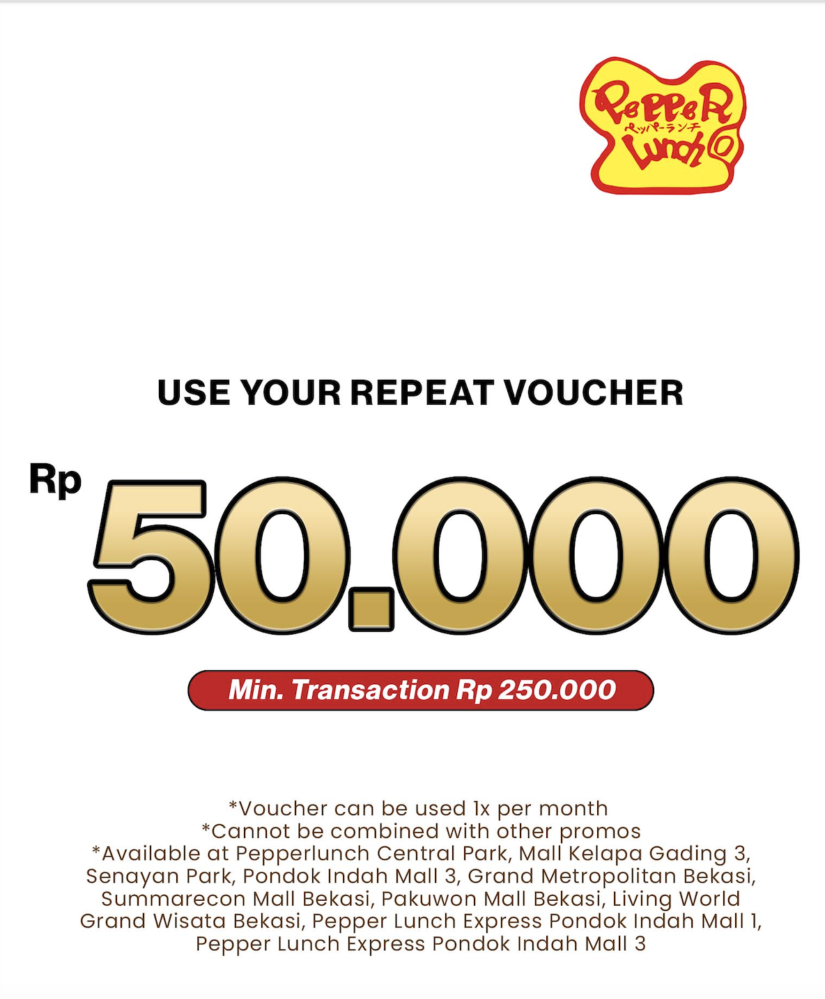 Pepper Lunch Express Pondok Indah Mall 3 - promo 1
